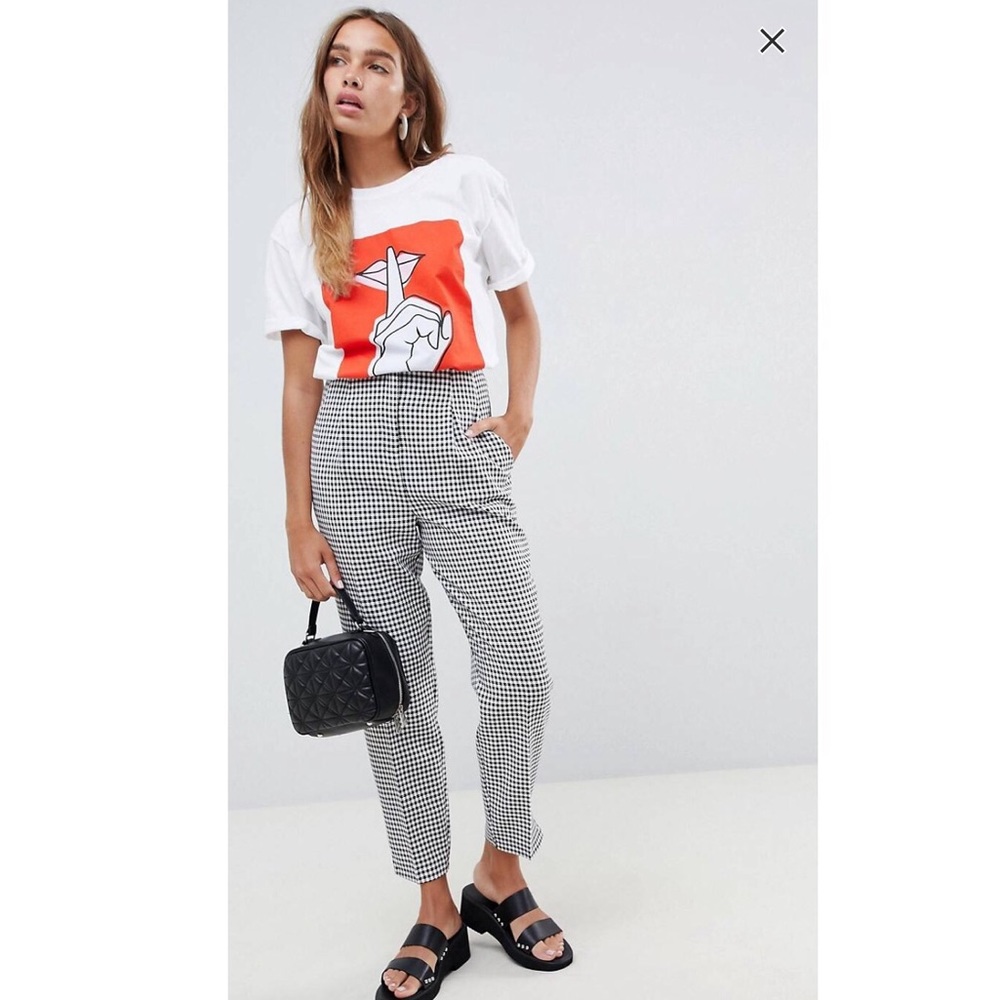 ASOS ankle grazer pants in dogstooth